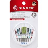 SINGER Chenille Needles in Dial Compact, Assorted Sized Sewing Needles, Sizes 20, 22, 24, 26, Set of 24