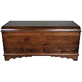 Rustic Red Door Co. Cedar Hope Chest with Waterfall Top, Amish Made Wooden Storage Trunk Box for Bedroom, Blanket, Clothes, A