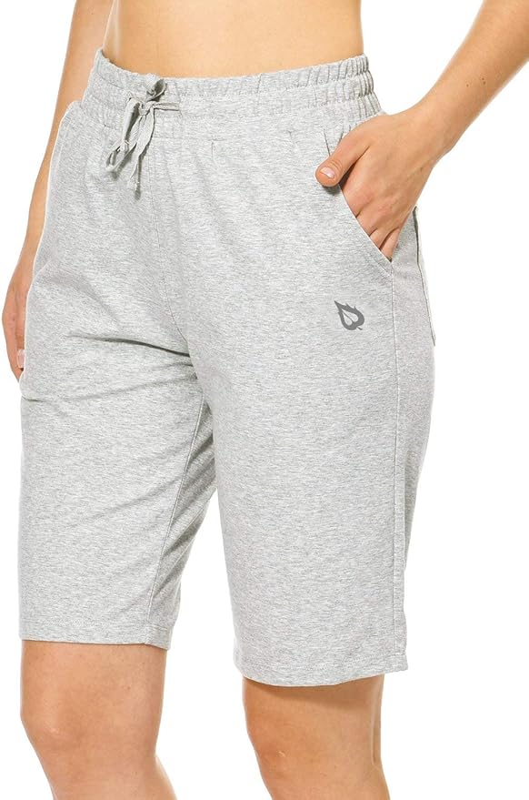 baleaf women's active yoga lounge bermuda shorts with pockets