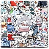 50PCS Blue Winter-Themed Stickers for Kids,Waterproof Vinyl Winter Stickers for Decorating Laptops, Water Bottles, Notebooks, Christmas Party Gifts for Kids Teens and Adults (Colourful-4)