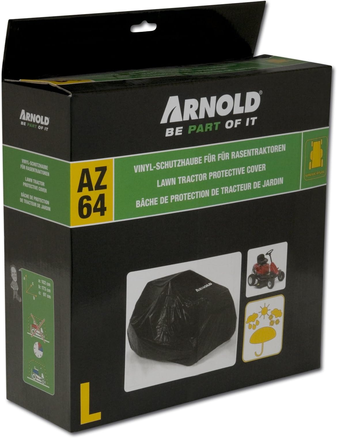 Arnold 2024-U1-0003 Protective Cover for Ride-On Lawnmower Size L
