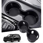 KATORN Center Console Cup Holder Inserts for Honda Pilot 2023-2026 &amp; Passport/Ridgeline 2024-2026, Interior Accessories TPE Car Cup Holder Cover for 23-26 Pilot &amp; 24-26 Passport/Ridgeline, Black