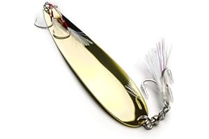 VMSIXVM Magnum Flutter Spoon Jigging Lures, 8-9 Inch Large Hard Metal Sinking Trolling Casting Striper Fishing Spoon Baits for Striped Bass, Salmon, Walleye, Saltwater, Freshwater, Deep Sea Fishing