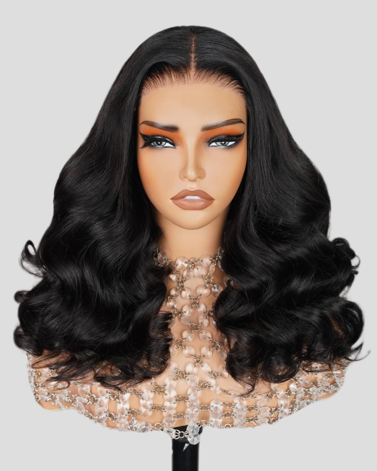 MEGALOOK 5×6 Pre Cut Lace Front Wig Ready to Go Glueless Wigs Human Hair for Black Women12A Salon-Quality Loose Body Wave Human Hair Closure Wig 220% Density Pre Plucked Bleached Tiny Knots 18 Inch