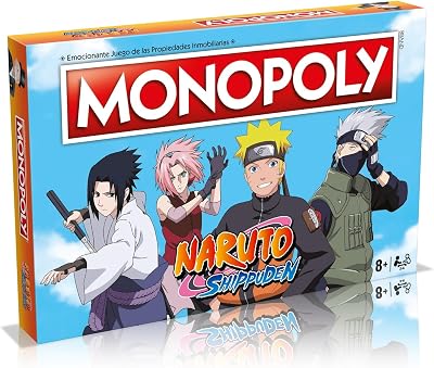 Jogos de tabuleiro MONOPOLY - Edição Naruto: 2-6 jogadores, jogos infantis e adultos, presente perfeito, ideal para noites de jogos, a partir de 8+ anos