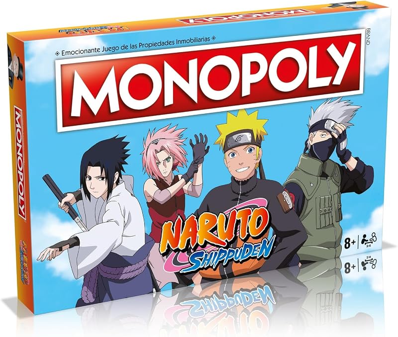 Jogos de tabuleiro MONOPOLY - Edição Naruto: 2-6 jogadores, jogos infantis e adultos, presente perfeito, ideal para noites de jogos, a partir de 8+ anos