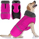 Doglay Dog Coat, Waterproof Dog Jacket Pet Winter Coat for Cold Weather with Thicken Furry Collar, Reflective Puppy Winter Jacket Warm Fleece Lining for Small Medium Large Pets