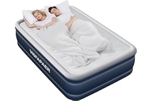 VISFAPAER Air Mattress Full with Built in Pump Raised, 18'' High Inflatable Mattress Electric Blow Up Mattress Fast Blow Up Bed Tall Comfortable Airbed for Camping, Home Guests, Travel w/ Storage Bag 650Lbs Max
