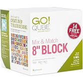 AccuQuilt GO! Qube Mix &amp; Match 8in Block, 8 Quilting Dies, Cutting Mat