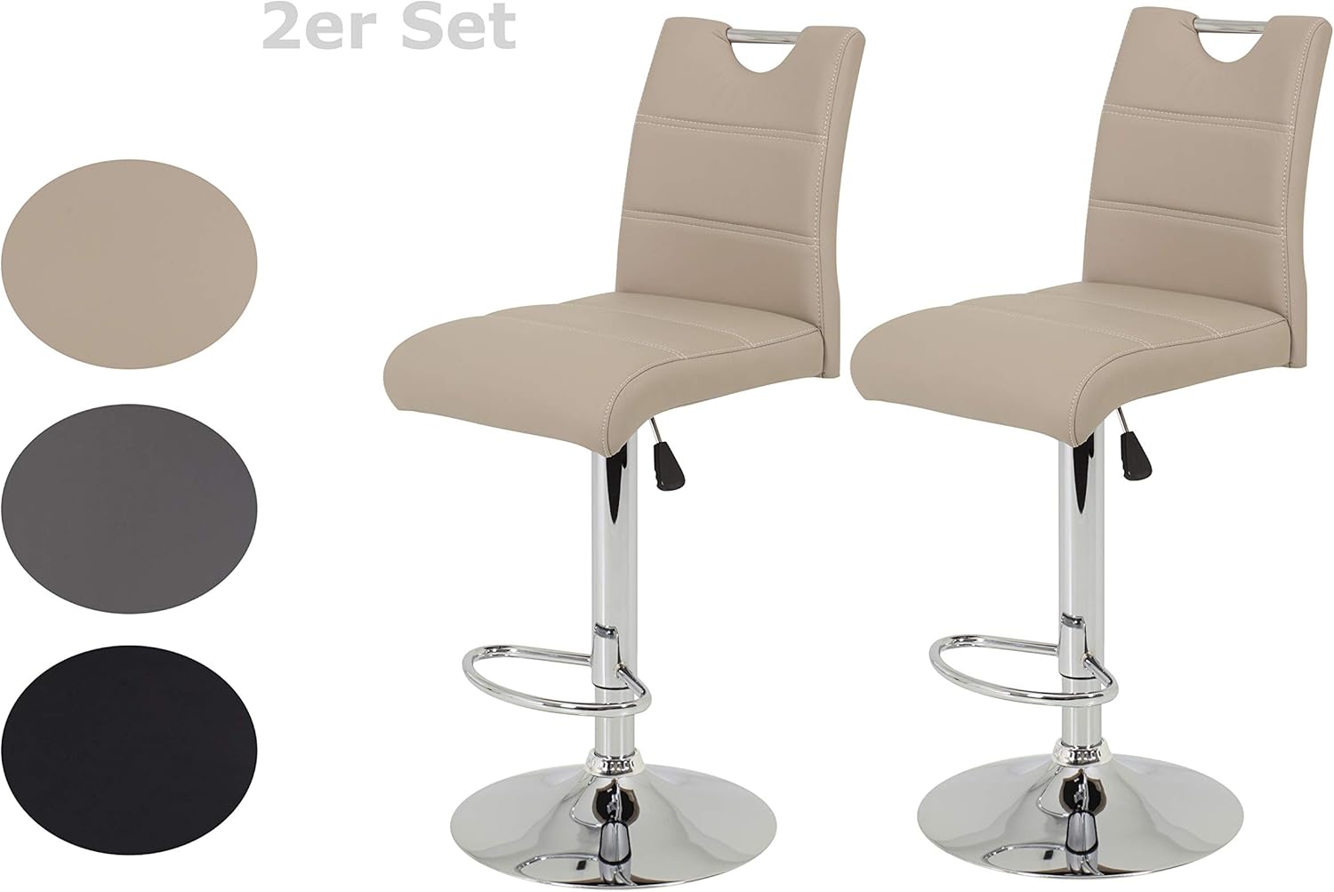 2er Set Barhocker Miranda Kunstleder Cappuccino Trompetenfuss Mit Lift Und 360 Drehbar Sitzhohe 60 Auf 82 Cm Amazon De Kuche Haushalt