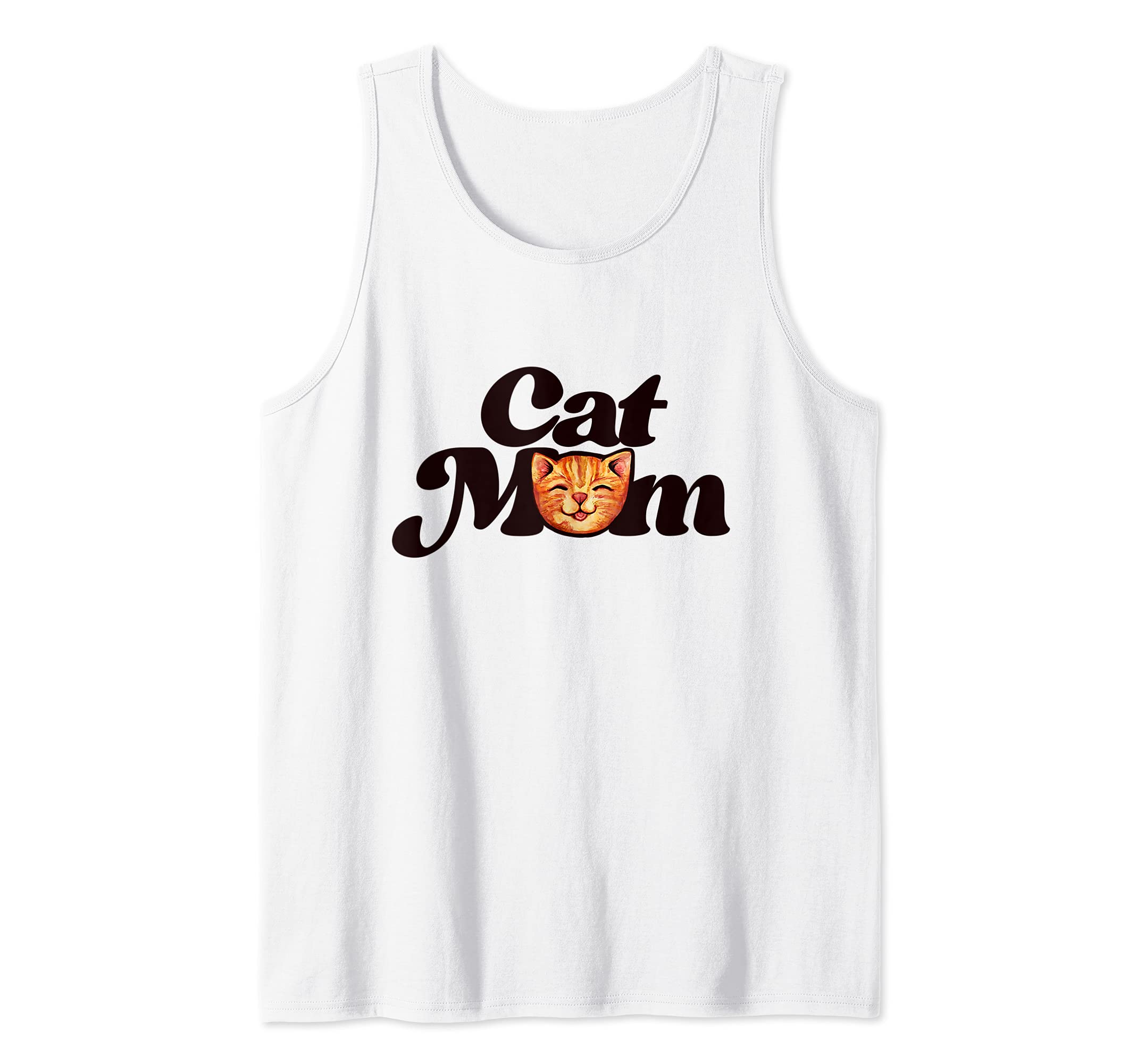 Happy Orange Tabby Cat Mom Tank Top