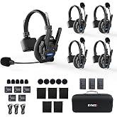 SYNCO XTALK XPRO5 Wireless Intercom Headset System for Events Documentary | 1640ft Communication Headsets for Filming Wedding, Video Production Headset with 24H Battery, XTALK XPRO X5 Intercom Headset