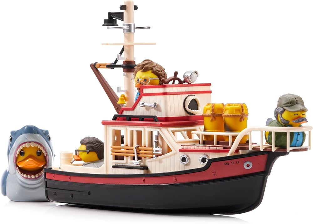 TUBBZ Jaws Floating Orca Boat Model Bundle with Bruce Quint Hooper Brody Figures