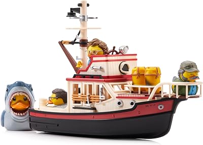 TUBBZ Jaws Floating Orca Boat Model Bundle with Bruce Quint Hooper Brody Figures