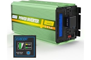 EDECOA 3000 Watt Power Inverter DC 12V to AC 110V 120V 3000W for Car Truck RV with LCD Display and Remote Controller AC Termi
