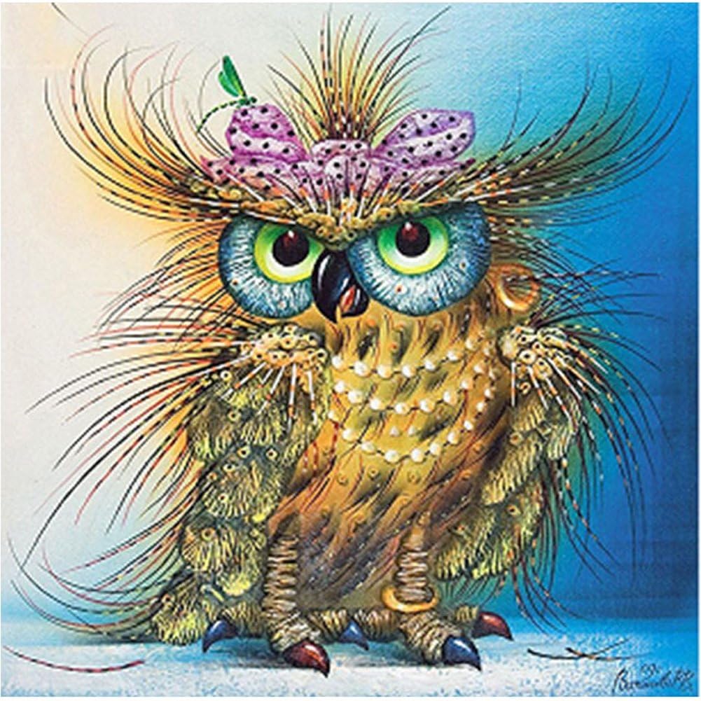 Full drill 5D DIY diamond embroidery cute owl diamond painting Cross Stitch Rhinestone mosaic home decoration gift（11.8”in11.8”in）