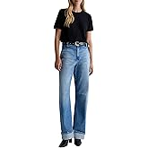AG Womens Mercer High Rise Cuffed Barrel Jean Extended