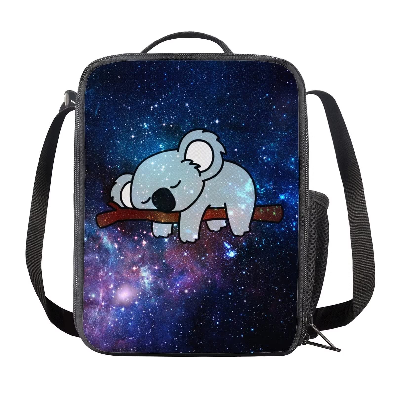 HELLHERO Galaxy Koala Lunch Bag Insulated Lunchbag Aesthetic Lunch Box Reusable Meal Cooler Tote Bags Picnic Organzier Storage Pouch for Adults Kids Outdoor School Picnic Office Camping