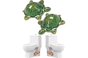 FKOG Decorative Sea Turtle Toilet Bolt Covers, Green Ceramic, Bathroom Accessory, 2-Pack (Green)