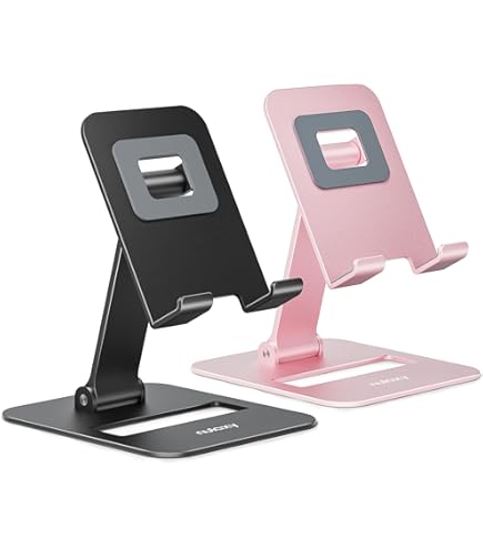 Lot De 2 Supports Téléphone Métal Noir - Design Minimaliste élégant - Pour Bureau, Maison - Stable Et Universel