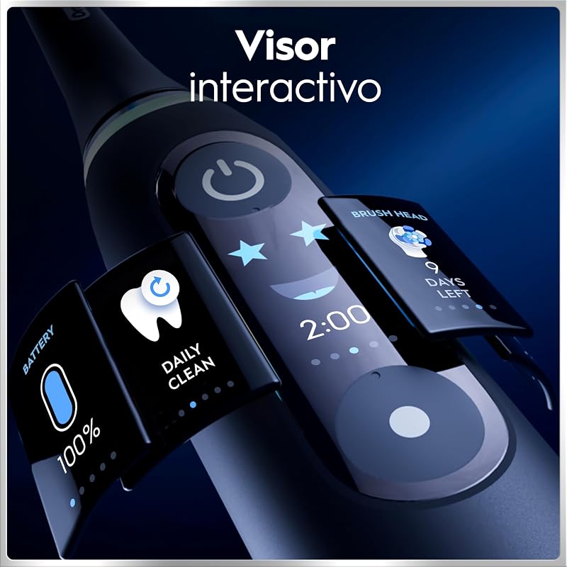 Oral-b io 6 oral-b io 6n escova de dentes elétrica preta, com 2 cabeças e 1 estojo de viagem, projetada pela braun, projetada pela braun
