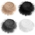 4PCS Faux Fur Ribbon Soft Christmas Fluffy DIY Craft Shaggy Synthetic Plush Patch Sewing Fur Cuts for Garland Party Decoration Furry Patch Ribbon for Winter Costume Gnome Beard Fur Ball Carpet Pet Pad