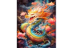 GGANMTERE Dragon Paint by Numbers Kit for Adult Beginner, Easy Oil Adult Paint by Number Kits on Canvas, DIY Crafts Paint without Frame, Paint by Numbers Kit for Adult Beginners for Home Decor 16X20 inch