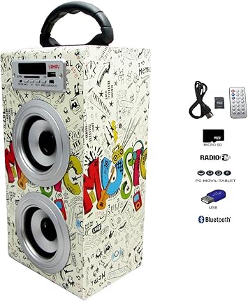 Sin marca Altavoz Caja Portátil con Bluetooth, Radio, SD y USB: Amazon.es: Electrónica
