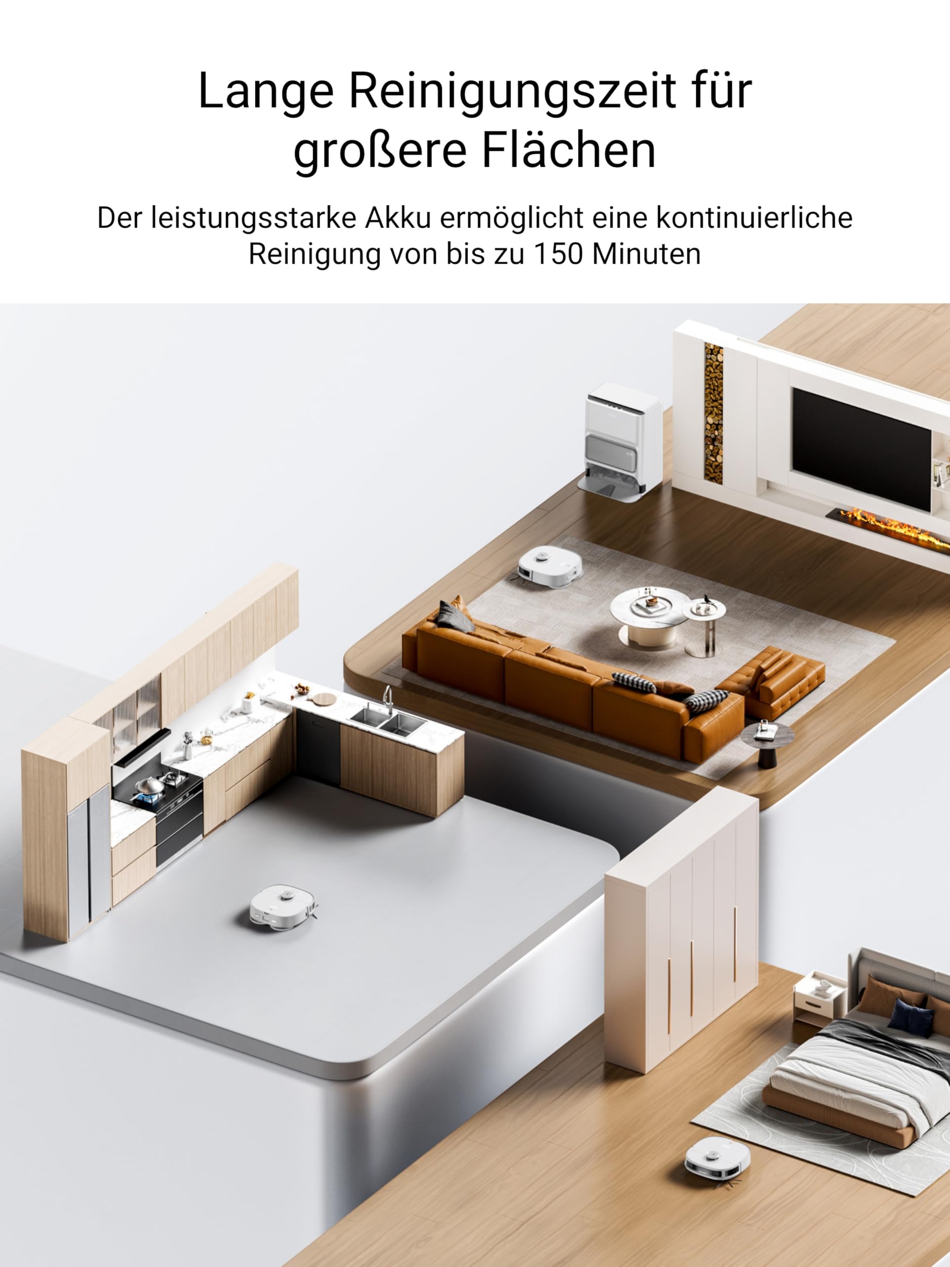 Eureka J12 Ultra Roboterstaubsauger mit Wischfunktion (Selbstentleerung, Wasch- und Trocknung), 5000Pa Saugkraft, Rotierende Wischfunktion, Dual-LiDAR Navigation, 3D KI-Hindernisvermeidung 8