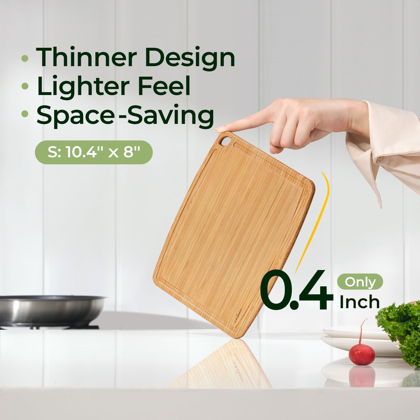 Keechee Dishwasher Safe Carbonized Bamboo Wood Cutting Boards for Kitchen with Juice Groove, Wooden Charcuterie & Chopping for Fruit, Vegetables & Cheese, Durable, Lightweight, Water-Resistant