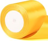 YAAVAAW 22m Thick 10cm Yellow Satin Ribbon Gift Wrap Wedding Car Decor