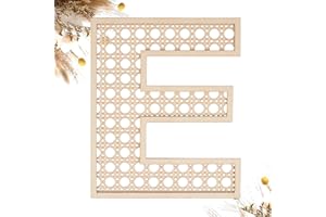 SHE LOVE Wooden Rattan Letters 8 inch Wood Letters E for Wall Decor Crafts Boho Nursery Decor for Baby Shower Wedding Bedroom Name Signs Large Rustic Letter Home Decoration