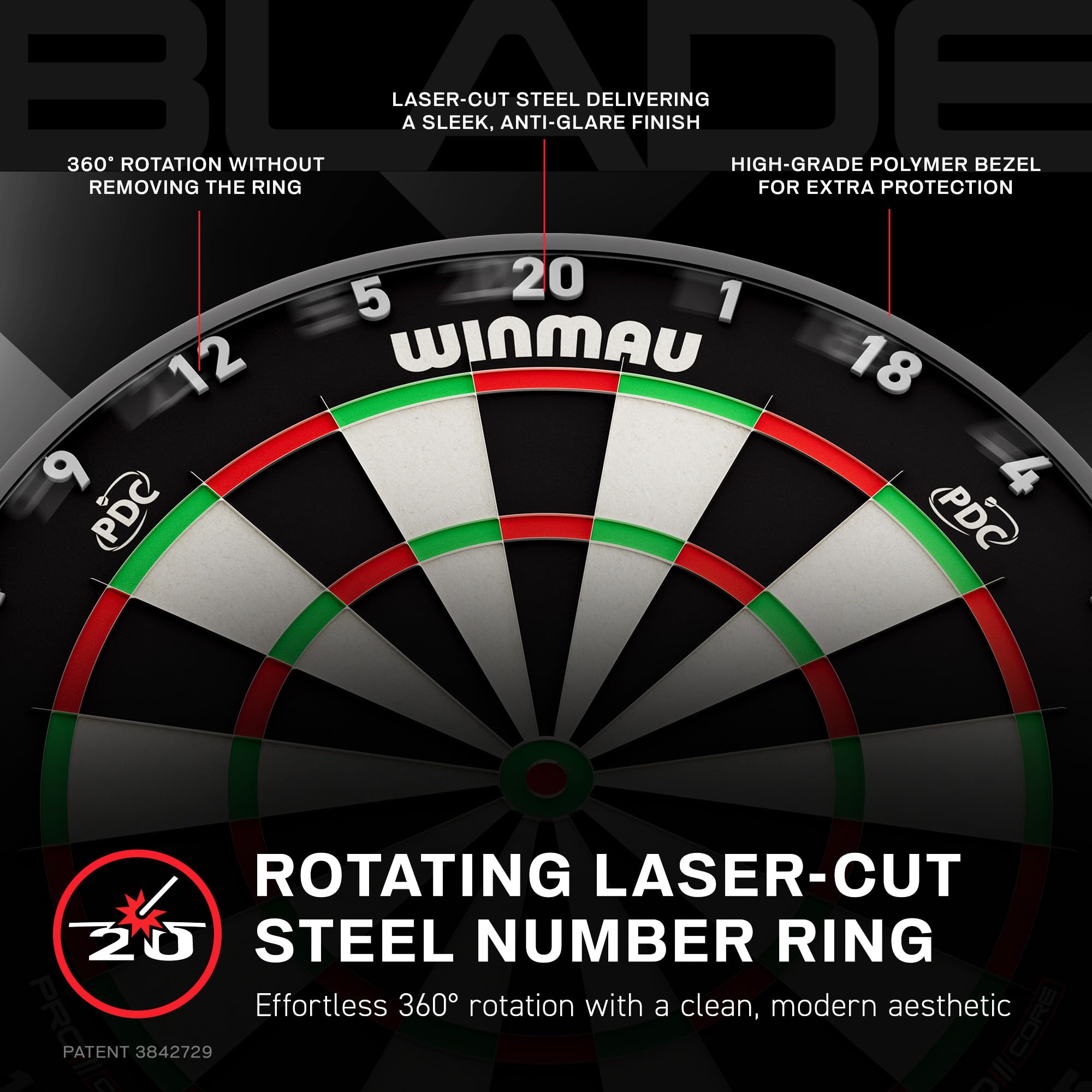 WINMAU Blade Serie dartscheibe steeldart – Professionelle PDC-Turnier steeldartscheibe - Blade X 7