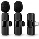 Wireless Lavalier Microphone USB C, Dual Lapel Mic for iPhone 18 17 Android | Dual USB-C Wireless Lavalier Microphones, Mic, Lapel, Bluetooth, For Apple iPhone 18 17e 17 Pro Max 18pro 17 Plus 16e 16 15