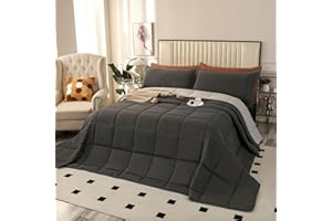 SOULOOOE Oversized King Plus Comforter, 128x120 Extra Large King Size Quilts 3 Pieces, Lightweight Reversible All Season Down Alternative Duvet Insert Comforter with 8 Corner Tabs