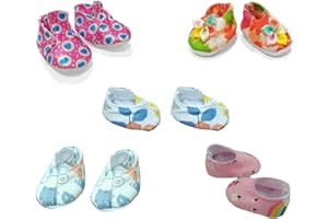 Xunwa 5 Pairs of Dolls Shoes for 10-12 Inch Newborn Reborn Alive Baby Dolls, Baby Doll Shoes for 12 Inch Baby Dolls (pattern2)