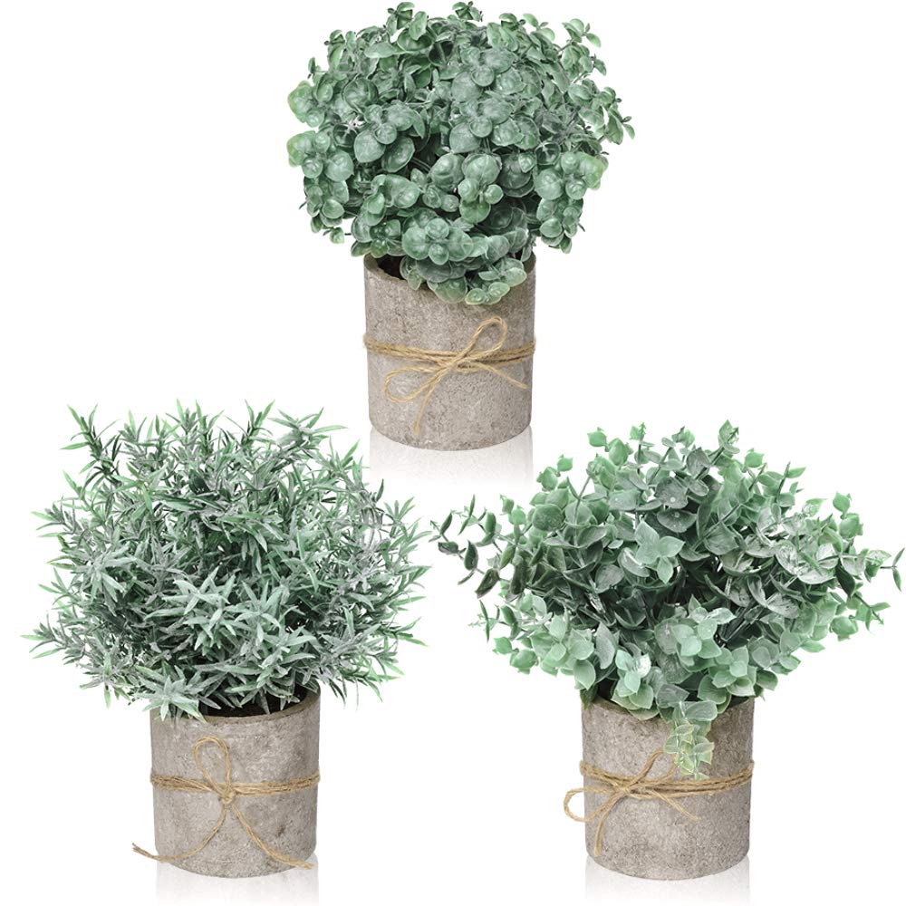 Buy Farmhouse Decor For The Home Farmhouse Bathroom Decorations Modern Farmhouse Decorations For Farmhouse Bathroom Or Farmhouse Table Artificial Eucalyptus Plant Rustic Set Of 3 Artificial Plants Online At Low