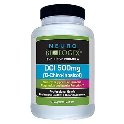 Neurobiologix DCI (D-Chiro-Inositol) 500 mg Capsules Supplements for Insulin Response, Autophagy and Glucose Levels (60 Capsules)