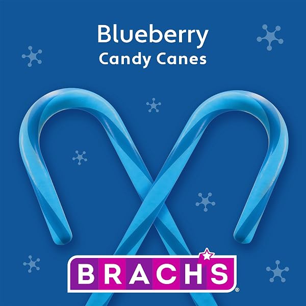 BRACH’S BLUEBERRY CANDY CANES, CHRISTMAS CANDY, HOLIDAY ORNAMENTS, 5.3 OZ BOX, 12 COUNT
