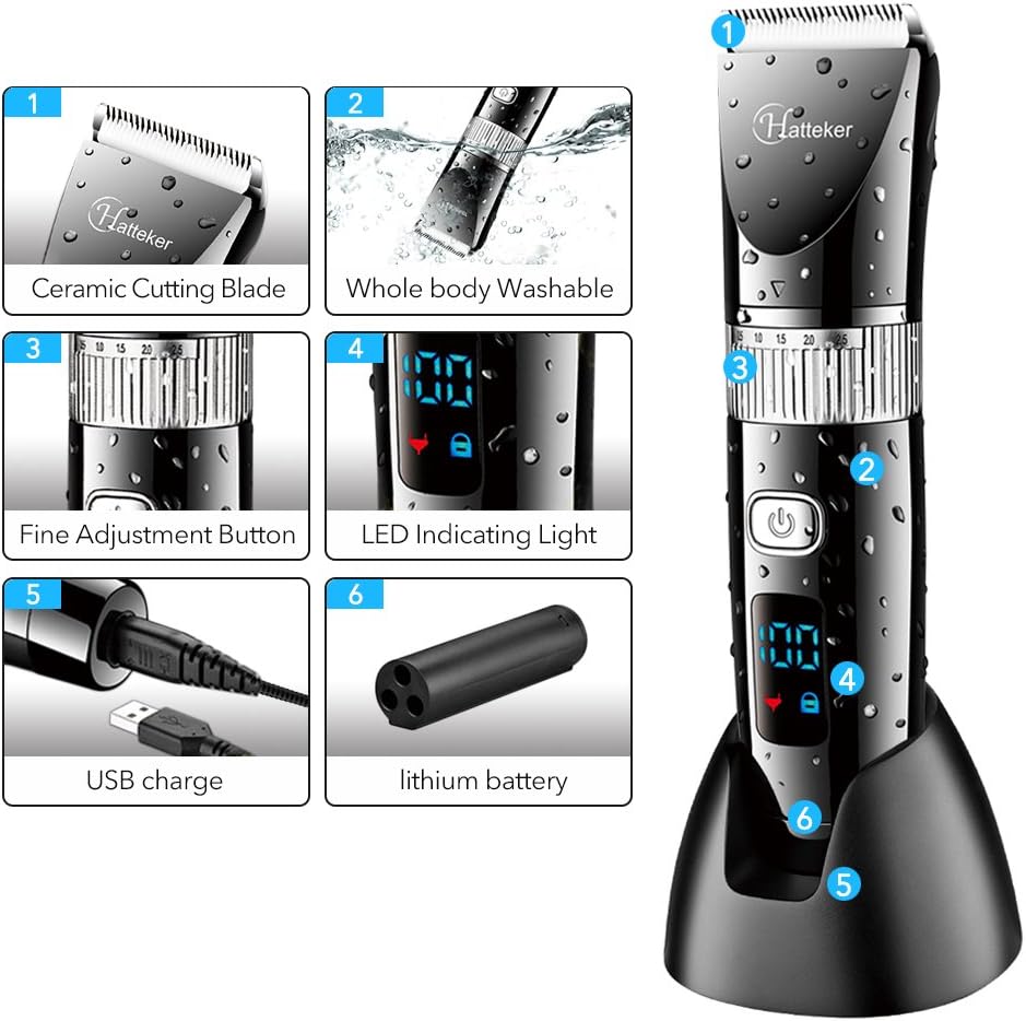 hatteker professional hair clipper cordless clippers hair