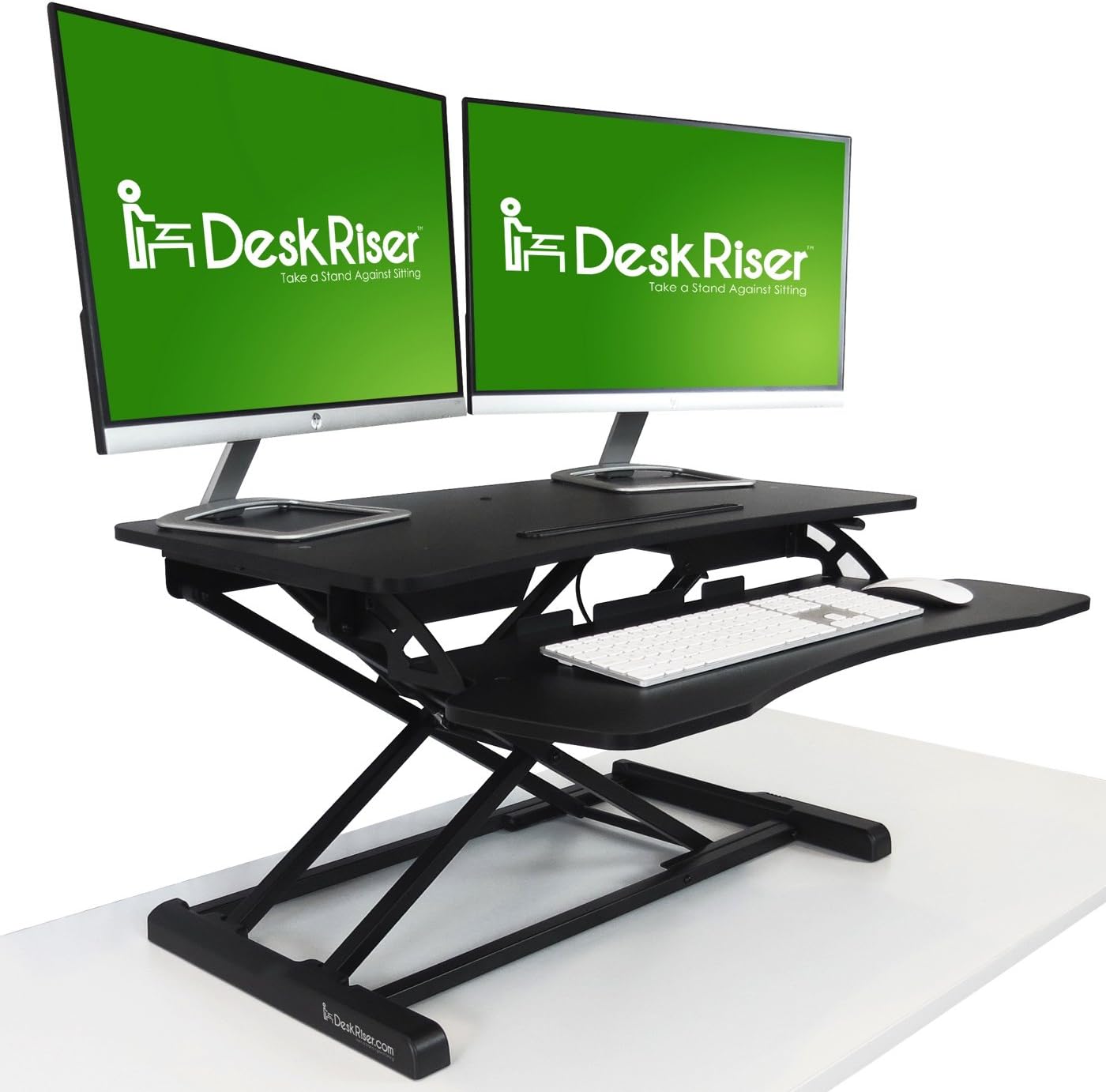Dual Monitor Stand Up Desk | Desk Riser 32 Inch Wide by The House of Trade | Height Adjustable desks for Standing and Sitting