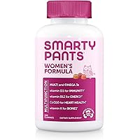SmartyPants Women's Formula Gummy Multivitamins: Vitamin C, D3, and Zinc for Immunity, Biotin for Hair, Skin & Nails, Omega 3 Fish Oil, CoQ10 for Heart Health, Methyl B12, 180 Count (30 Day Supply)
