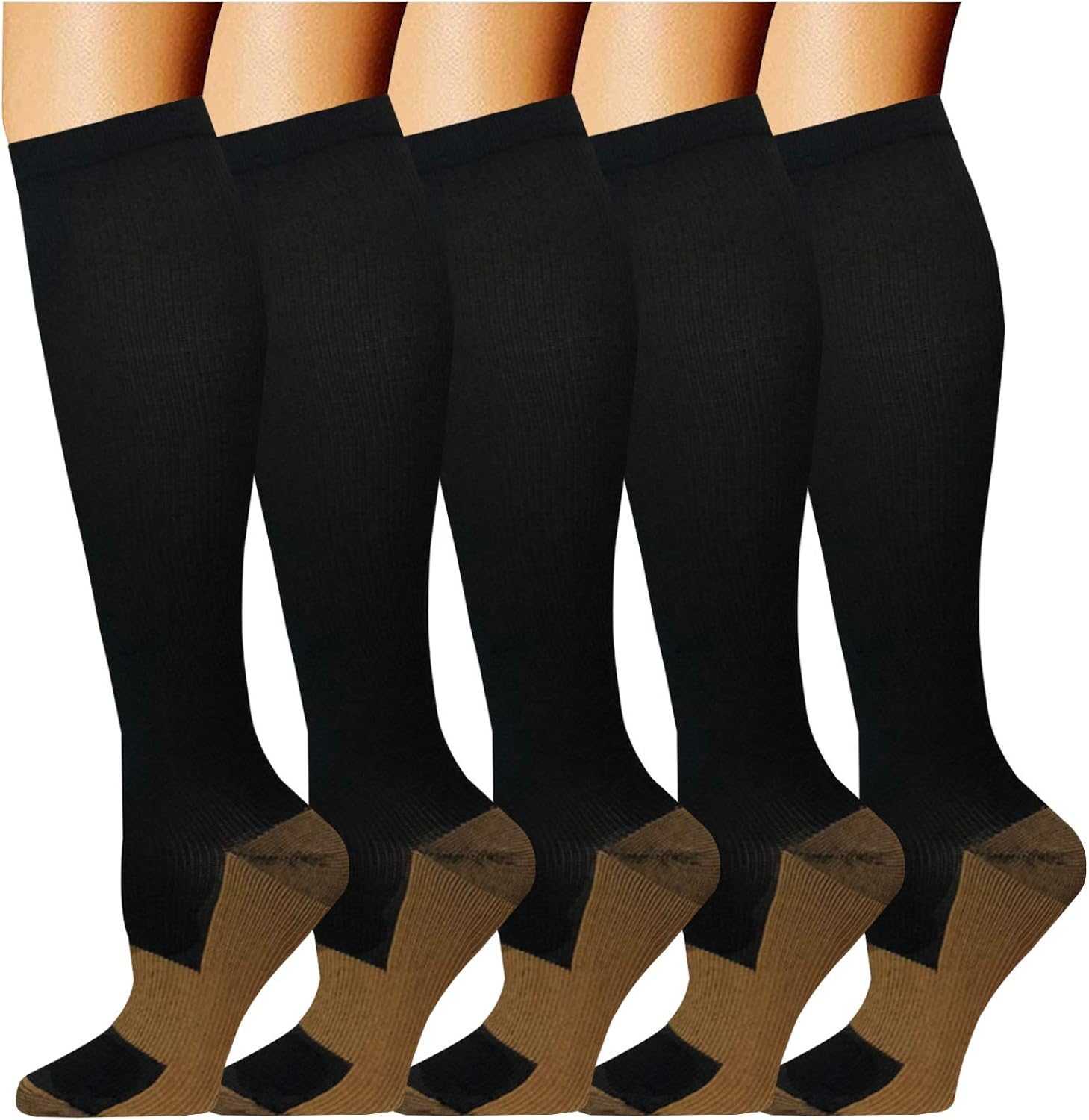 Calcetines de compresión de cobre para hombres y mujeres (5