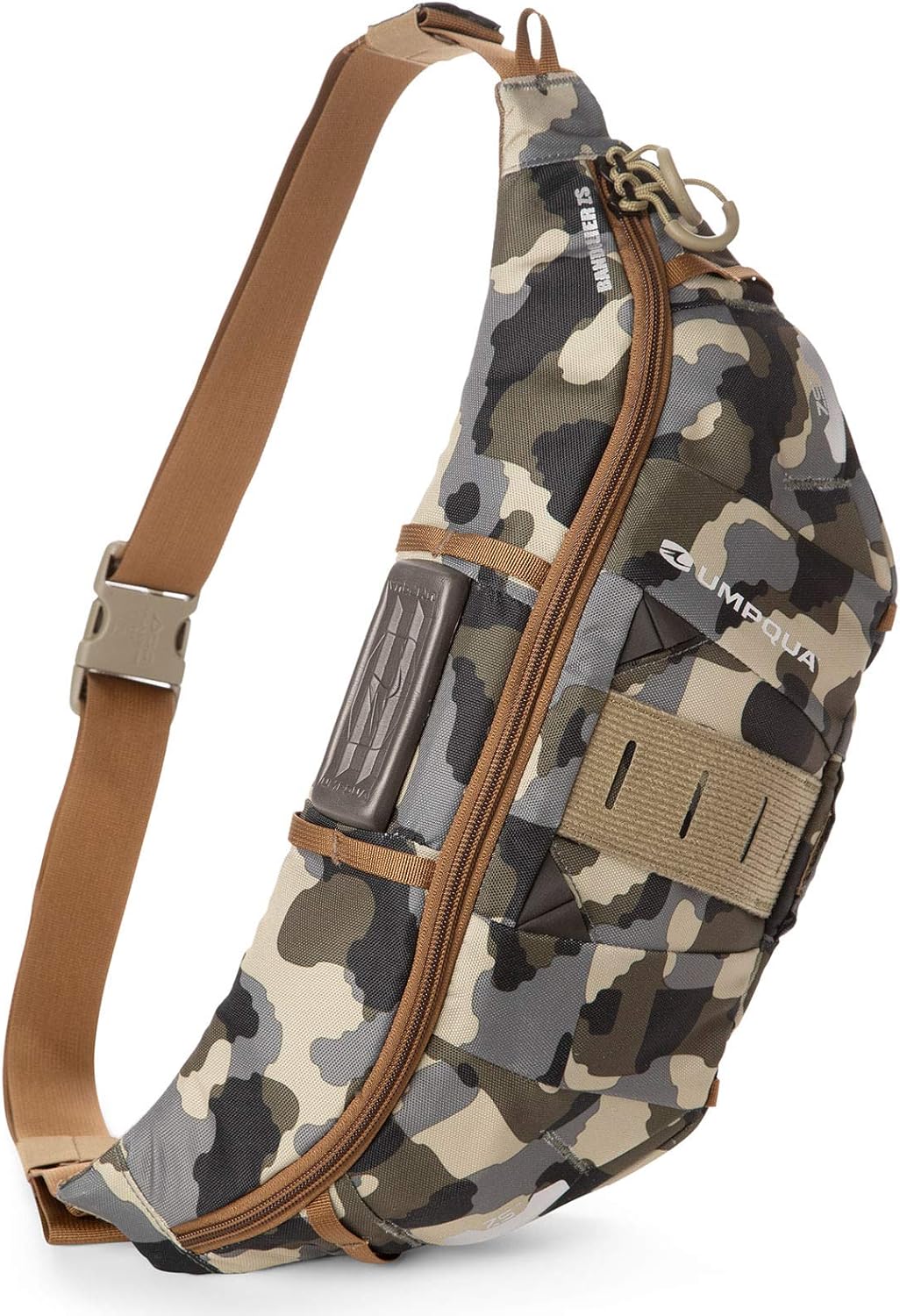 Fly Fishing Camo Shoulder Bag Sling Pack Chest Bag with Tippet Holder