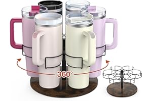 KSSIAZ Water Bottle Organizer for Stanley 40 oz Tumbler with Handle, Rotatable Stanley Cup Organizer Holder, Patented Product, Kitchen Organizers and Storage for Stanley Cup Accessories, Black