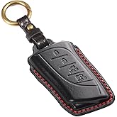 EASYANT Leather Car Key Fob Cover for Lexus 2021-2025 RX 350 ES Compatible with Lexus New LS NX Key Shell Case Black