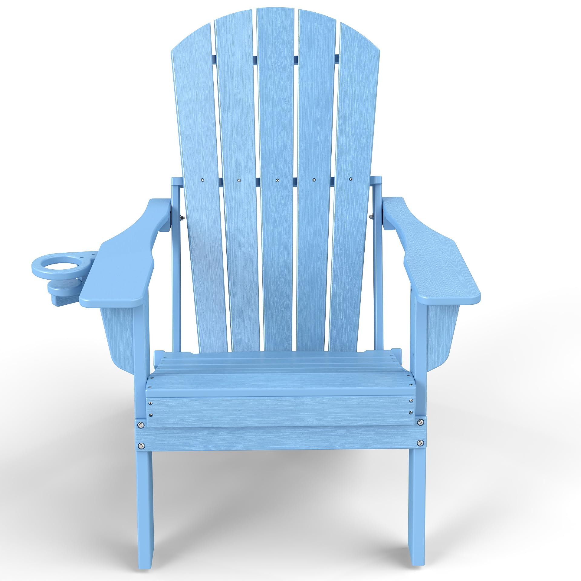 Plawdlik Folding Adirondack Chair with Cup Holder,SGS Tested,Heavy All-Weather,Wooden Textured,HDPE Outdoor Chairs for Patio Backyard Fire Pit, Light Blue Image Plawdlik Folding Adirondack Chair with Cup Holder,SGS Tested,Heavy All-Weather,Wooden Textured,HDPE Outdoor Chairs for Patio Backyard Fire Pit, Light Blue Image