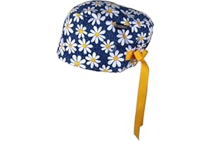 CALOMED Scrub Cap for Women and Men, Euro Style Scrub Caps, Working Hat, Head Cover with Buttons, Long or Short Hair
