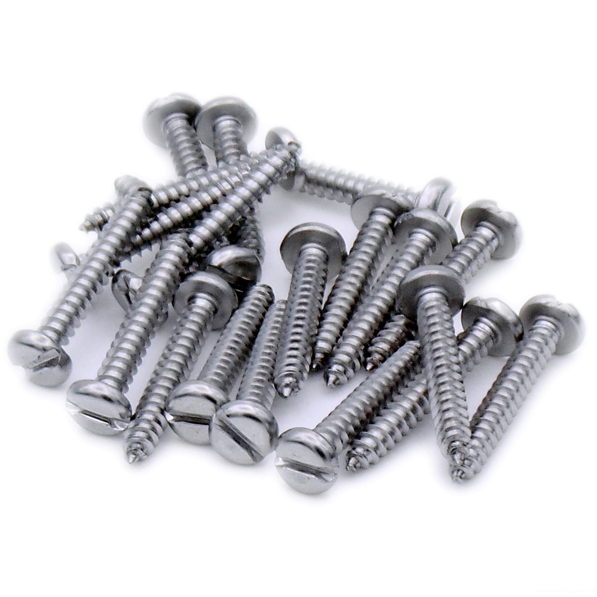 No.2 x 0.625 (2.2mm x 16mm) Slot Pan Self-Tapping Screw - Stainless Steel (A2) (Pack of 20)