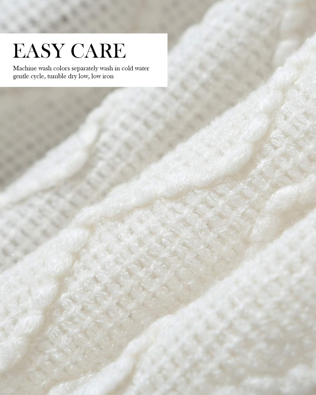 SPAOMY Throw Blanket, Knit Blanket with Tassels, Textured Cozy Lightweight Decorative Throw Blanket for Couch, Bed, Sofa, Travel- All Seasons (50x60 Inch, Beige): Home & Kitchen